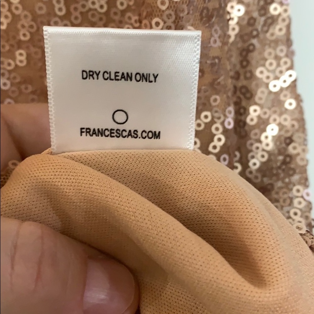 🌸2/$25 NWT Francesca’s Tatiana Rose Gold Sequined Dress - Picture 14 of 14
